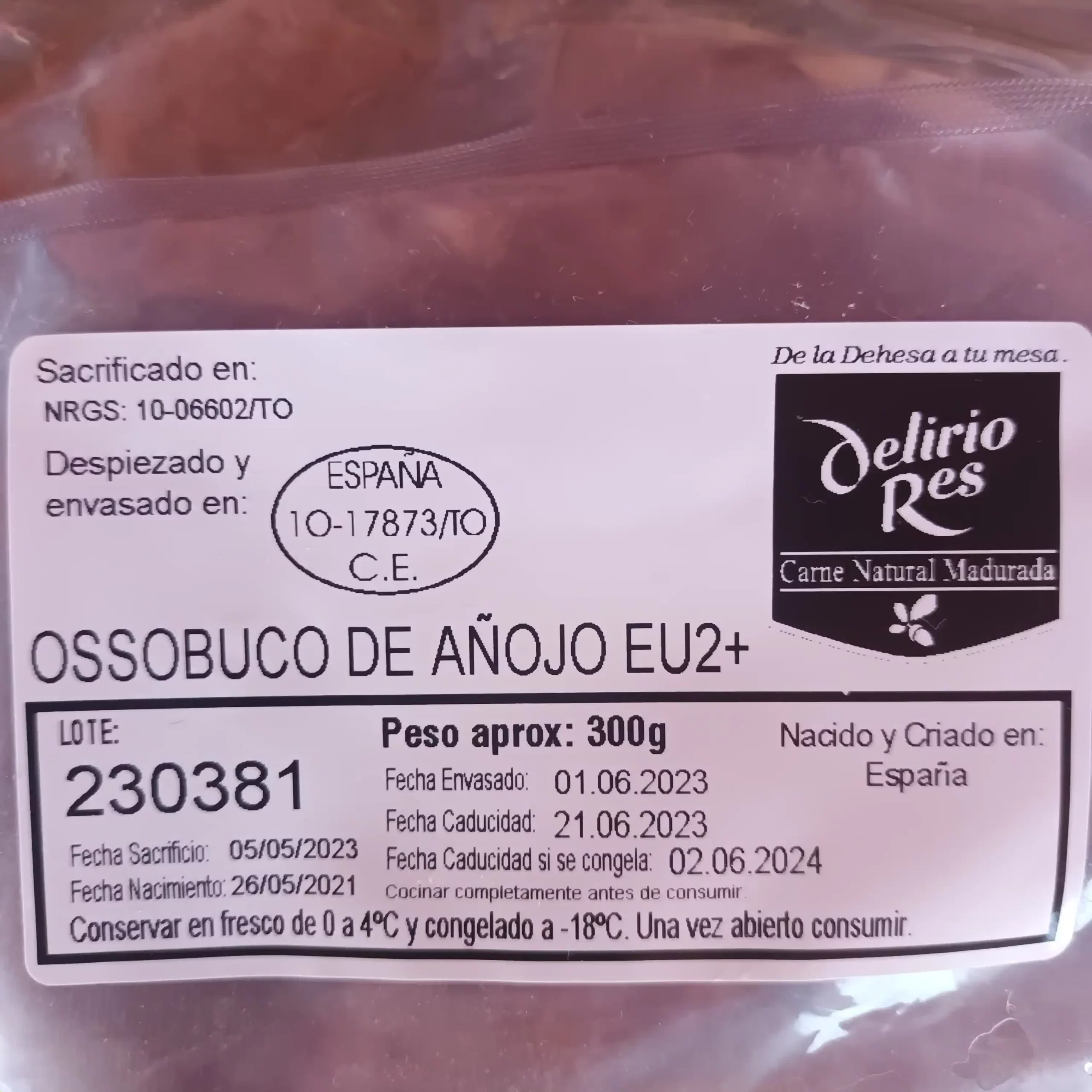 El etiquetado de la carne de vacuno