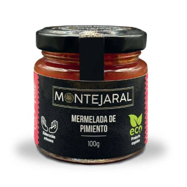 Mermelada de pimiento ecológica de Montejaral en frasco de 100g.