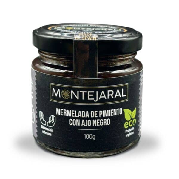 Mermelada de pimiento con ajo negro de Montejaral, 100g, ecológica y artesanal.