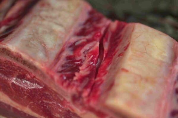Carne natural madurada en proceso de secado en Delirio Res.