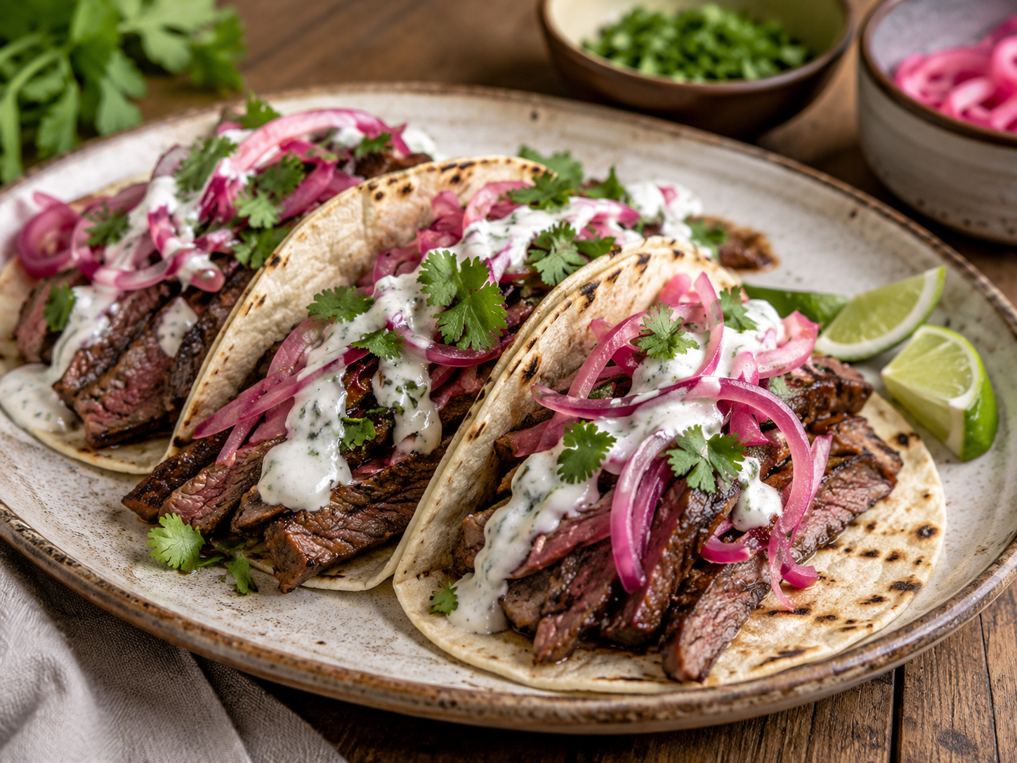 Tacos de entraña madurada